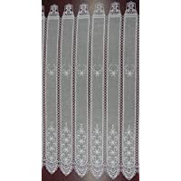 Visillo HOLANDES Guipure con Bordado Blanco Nieve TOTALMANTE REMATADO Listo para Colgar EN Barra Todos LOS Anchos Pala…